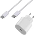 Snabbladdare 20W + USB-C till USB-C kabel 2 meter för iPhone 16 / 16 PLUS / 16 PRO / 16 PRO MAX Phonillico® Vit