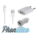 Miniatyrbillede 2 af 2: Pack 3 i 1 USB-lader kompatibel med iPhone 5C