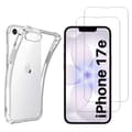 Stötsäker skal för iPhone 17e och 2 härdade glas skydd för skärm Phonillico® Transparent