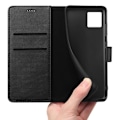 Miniatyrbillede 3 af 4: Coque til iPhone 13 PRO (6,1") - Sort metalletui med klap og magnetisk lås til kortopbevaring Phonillico® Svart