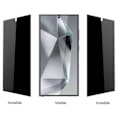 Miniatyrbillede 3 af 6: Sort Glas Sort Antispion til Samsung Galaxy S24 ULTRA og Kamera Beskyttelse [Pakke 2] Beskyttelsesfilm Phonillico®