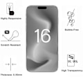 Miniatyrbillede 3 af 5: Hærdet Glas til iPhone 16 [Pakke 4] Beskyttelsesfilm til Skærm Phonillico®