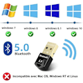 Miniatyrbild 3 av 4: Bluetooth 5.0 Dongle USB för PC, Hörlurar, Mus, Tangentbord, Smartphone, Adapter Kompatibel med Windows 11-10-8.1-8-7 Phonillico®