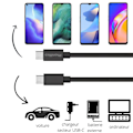 Miniatyrbillede 3 af 5: Kabel 20cm USB-C USB-C Sort til Oppo Find X2 Lite / Find X2 Neo / Find X2 Pro Phonillico® Svart