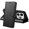 Miniatyrbillede 1 af 5: Coque - Phonillico® - Xiaomi Redmi Note 14 5G - Sort Sort - Magnetisk Låge - Kortopbevaring Svart