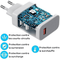 Pikkukuva 3 / 4: Nopea Latausverkkolaite 33W - Phonillico - Yhteensopiva Xiaomi Redmi Note 10/11/12/13/Poco X5 - USB-C - Valkoinen Vit