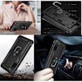 Miniatyrbillede 4 af 4: Coque Noir til Samsung S22 5G - Stødabsorberende Beskyttelse Militær Style Robust Ring 360 Rotations Phonillico® Svart