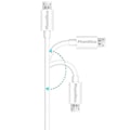 Miniatyrbild 3 av 3: Kabel för BlackBerry 9620/9720/Aurora/Bold 9650/Bold 9700/Bold 9780 - Mikro USB-kabel Vit 3 Meter Phonillico Vit