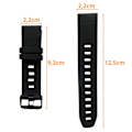Miniatyrbillede 4 af 6: Armbånd til Garmin Fenix 5 / Fenix 5 Plus / Descent G1 / Descent G1 Solar - Sort Silikone 22mm QuickFit Phonillico® Svart