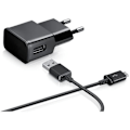 Miniatyrbillede 1 af 4: [Kompatibel Huawei HONOR 5C-5X-6A-6C-6X-7-7A-7C-7S-7X-8X-9LITE] Kabel USB 1 Meter + Sort Vægoplader [Phonillico®]
