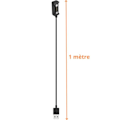 Pikkukuva 3 / 6: Laturi Polar Pacer/Pacer Pro/Ignite 3 älykellolle - 2 kpl 1m USB-kaapeleita - Phonillico® Svart