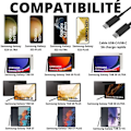 Pikkukuva 2 / 4: Lot 2 Nopea USB-C USB-C -kaapeli 1m Samsung Galaxy S23 PLUS-S23 ULTRA-S22 PLUS-S22 ULTRA-TAB S9-TAB S8-TAB S7 Phonillico®