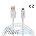 Miniatyrbillede 2 af 2: Lot 2 USB-ladekabler Hvid kompatibel med Huawei P10 LITE - Phonillico®
