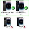 Miniatyrbillede 2 af 4: Film Sikkerhedsglas Anti-Spion til iPhone 15 PLUS [Pakke 4] Sort Skærmbeskyttelse Phonillico®