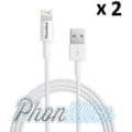 Miniatyrbillede 1 af 2: Lot 2 USB-kabler Hvid oplader kompatibel med iPad 2017 5. generation Phonillico® Vit