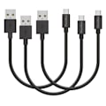 Miniatyrbillede 1 af 5: Lot 3 Kabler 20cm USB-C Sort til Xiaomi 13/13 Pro/13T/13T PRO Phonillico® Svart