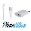 Miniatyrbillede 1 af 2: Oplader til vægstrøm og USB-kabel kompatibel med iPhone 5