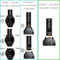 Miniatyrbillede 3 af 6: Armbånd til Garmin Fenix 5 / Fenix 5 Plus / Descent G1 / Descent G1 Solar - Sort Silikone 22mm QuickFit Phonillico® Svart