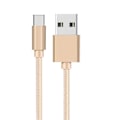 Pikkukuva 1 / 3: USB-C-kaapeli Xiaomi Mi 11:lle - Mi 11 LITE - Mi 11 LITE 5G - USB-C-latauskaapeli, nylonpunottu, kulta, 1 metri, Phonillico® Guld