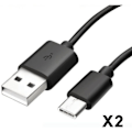Pikkukuva 1 / 4: USB-C-kaapeli Xiaomi Mi 10 - Mi 10 PRO - Mi 10 LITE - USB-C-laturikaapeli Musta 1 Metrin [Pakkaus 2] Phonillico® Svart