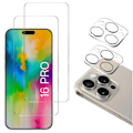 Miniatyrbillede 1 af 6: Filmbeskyttelse i hærdet glas - Phonillico® - iPhone 16 PRO - Pakke 2 - Ridsefast - Transparent Transparent