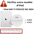 Miniatyrbillede 2 af 5: Coque iPad Air 11" M2 2024 - Phonillico - Rotationset 360 - Elastisk Beskyttelse - Sort Svart