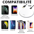 Pikkukuva 3 / 4: Mustaa Induktio Laturia [Yhteensopiva Apple iPhone XS MAX-XS-X-XR-8-8 PLUS] Langaton Nopea Lataus Qi Wireless Power -järjestelmä Svart