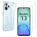 Pikkukuva 1 / 6: Kuoret Xiaomi Redmi 13 - Phonillico® - Taipuisa - Läpinäkyvä - 2 Karkaistua Lasia - Naarmuuntumaton Transparent