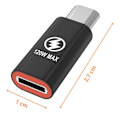 Pikkukuva 3 / 4: iPhone 16 / iPhone 16 PLUS / iPhone 16 PRO / iPhone 16 PRO MAX - USB-C to lightning - Phonillico® adapter Svart