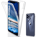 Miniatyrbild 1 av 4: Skydd för Apple iPhone 12 PRO MAX (6,7") - Heltäckande Transparent Silikon 2 Delar Fram Bak Inpassande Phonillico® Transparent