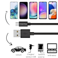 Pikkukuva 3 / 5: Lot 2 Kaapelit 20cm USB-C Musta Samsung Galaxy S22 / S22 PLUS / S22 ULTRA / S21 / S21 FE / S21 PLUS / S21 ULTRA / S20 / S20 FE Phonillico® Svart