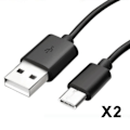 Pikkukuva 1 / 4: USB-C-kaapeli Oppo Find X3 - Find X3 Lite - Find X3 Neo - Find X3 Pro - USB-C-tyyppinen Musta 1 Metri [Pakkaus 2] Phonillico® Svart