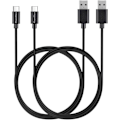 Pikkukuva 1 / 3: Lot 2 kaapelia FiiO M11/M3K/M5/M6/M7/M9/X3 (2. sukupolvi)/X5 (3. sukupolvi) - musta usb-c kaapeli 1 metri Phonillico Svart