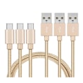 Pikkukuva 1 / 3: USB-C-kaapeli Realme GT 5G - GT Master - GT Neo2 - C25s - USB-C tyypin nylontupakan kultainen 1 metri [Pakkaus 3] Phonillico® Guld