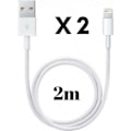 Miniatyrbild 1 av 4: Lot 2 Kablar 2 Meter Vita för iPhone 11, 11 PRO, 11 PRO MAX, X, XS, XS MAX, XR, 8, 8 PLUS, 7, 7 PLUS, 6, 6 PLUS, 5, 5S, SE [Phonillico®]