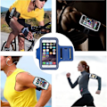 Miniatyrbild 3 av 4: Blå sportarmband kompatibel med iPhone 13-13 PRO-12-11-SE-XR-X-XS-8-7-6-5 - Justerbart skydd för löpning sport gym Phonillico® Blå