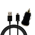 Miniatyrbillede 1 af 3: [Kompibel Samsung Galaxy NOTE 1 - NOTE 2 - NOTE 3LITE - NOTE 4] USB-kabel 1 Meter + Sort biloplader [Phonillico®]
