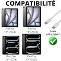 Pikkukuva 2 / 5: USB-C USB-C kaapeli iPad Air 11" 2024 / iPad Air 13" 2024 / iPad Pro 11" 2024 / iPad Pro 13" 2024 - Nailonipunos 1m