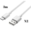 Miniatyrbillede 1 af 2: USB-C kabel til Xiaomi REDMI NOTE 9 - NOTE 9 PRO - NOTE 10 - NOTE 10 PRO - Type USB-C Hvid 3 Meter [PARTI 2] Phonillico® Vit