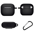Miniatyrbillede 3 af 4: Sort Silikone Sort Kompatibel med Airpods 3 - Stødabsorberende Støvhæmmende Prop og Karabinhage Phonillico®