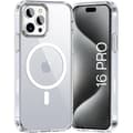 Fodral för iPhone 16 PRO - Transparent silikon med integrerad magnetisk cirkel Phonillico® Transparent
