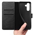 Pikkukuva 4 / 5: Coque - Phonillico® - Samsung Galaxy A25 5G - Musta Lompakkokotelo - Nahkatehoste - Tukiominaisuus Svart