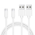 Miniatyrbild 1 av 4: Kabel för Realme 5i - C3 - C11 - C11 (2021) - C21 - C21Y - C25Y - Näthatad Silvervit 1 Meter [LOT 2] Phonillico® Silver Vit