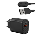 Miniatyrbild 1 av 6: Laddare 12W + Kabel Kompatibel med Honor Band 9/Band 7/Band 6/Huawei Band 9/Band 8/Band 7/Watch Fit Phonillico® Svart