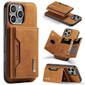 Miniatyrbilde 1 av 11: iPhone magnetisk kortholder beskyttende deksel, magnet delt mobiltelefon deksel Combination-Brown IP16 Pro