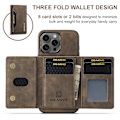 Miniatyrbilde 2 av 11: iPhone magnetisk kortholder beskyttende deksel, magnet split mobiltelefon deksel Combination-Brown IP14 Pro Max