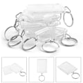Miniatyrbillede 2 af 2: 100 stk. Transparent Blank Akryl Indsatser Foto Billedramme Nøglering Nøgleholder DIY Split Ring Nøglekæde Gave