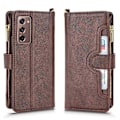 Pikkukuva 2 / 2: Kotelo Samsung Galaxy Z Fold 2 -puhelimelle, vetoketjullinen magneettinen lompakkokorttipidike, PU-nahkainen läppäkotelo, ruskea A Brown