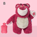 Miniatyrbillede 1 af 5: Varmtvandsflaske Blød Vinter Plys Varmt Håndtaske Hjem Vandpåfyldning Gave Funktion db lyserød engel Strawberry Bear