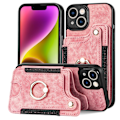 Miniatyrbilde 5 av 10: Etui i skinn til iPhone med RFID-beskyttelse, anti-tyveribørste, ringspenne, snor og multifunksjonskortlomme Light Purple [With Leather Lanyard]] iPhone 16 Plus
